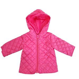 2018 Fiber Craft Doll Jacket Quilted Nylon Hot Pink Hooded Coat Doll Clothing